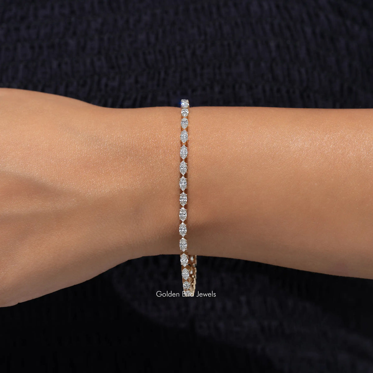 Lab Grown Diamond Marquise Tennis Bracelet