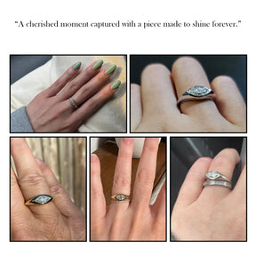 East West Marquise Cut Bezel Set Moissanite Ring
