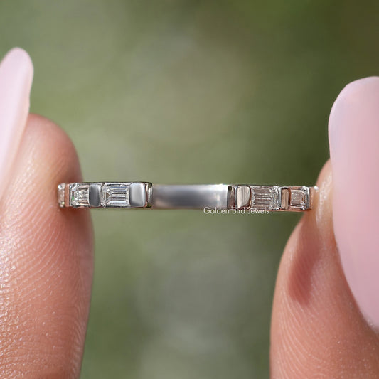 Baguette Cut Moissanite Open Gap Proposal Band