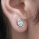 Close up view of Bezel Set Oval Lab Diamond Stud Earrings