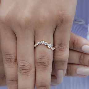 Round Shaped Moissanite Curved Full Eternity Band