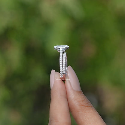 Back View Of Lab Grown Diamond Bridal Ring Set