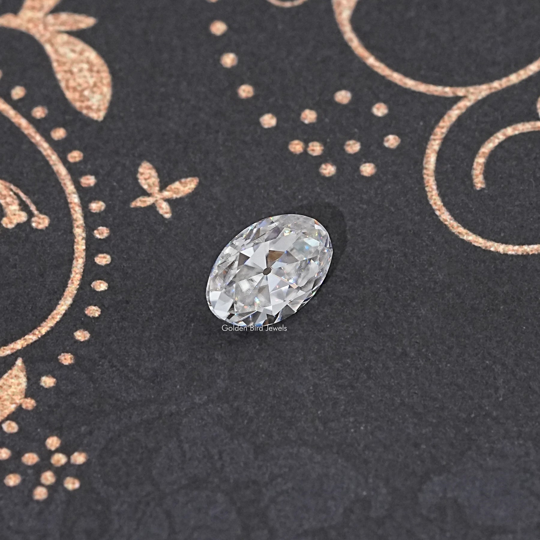 Front View Of Old Mine Oval Cut Loose Moissanite Stone