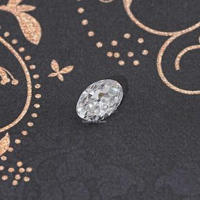 Front View Of Old Mine Oval Cut Loose Moissanite Stone