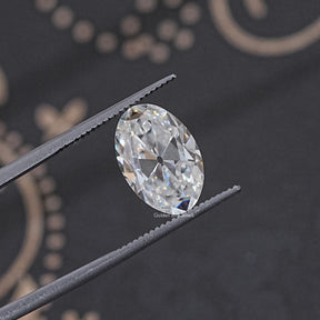 Back View Of Old Mine Oval Cut Loose Moissanite Stone