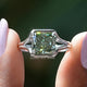 Crushed Ice Radiant Moissanite Engagement Ring