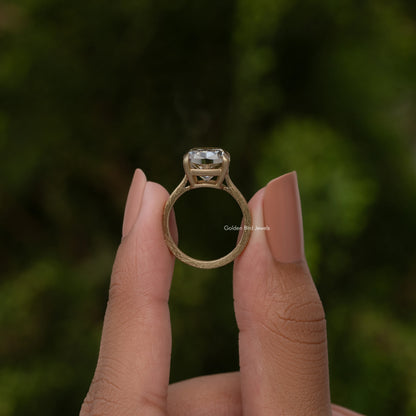 Old European Cushion yellow Moissanite Ring
