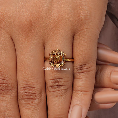 Old Mine Cushion Cut Solitaire Decorative Moissanite Prong Set Ring