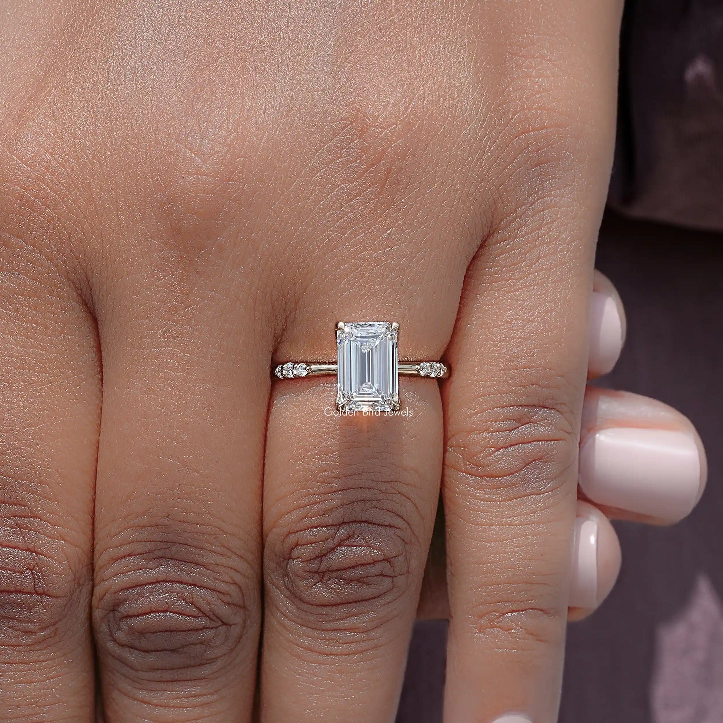 Emerald Cut Lab Diamond Engagement Ring