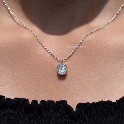 Old Mine Cushion Cut Moissanite Solitaire Pendant