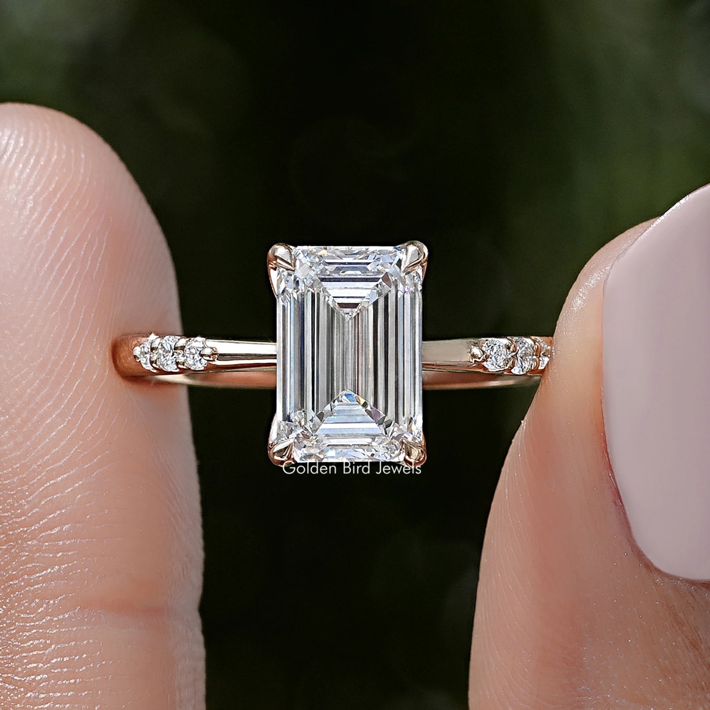 Emerald Cut Lab Diamond Engagement Ring