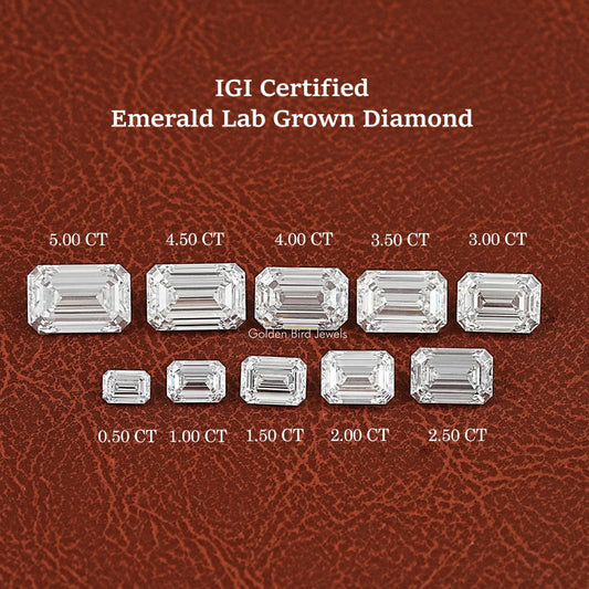 Emerald Cut Lab Grown Loose Diamond
