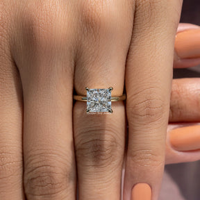 Lab Grown Princess Cut Diamond Solitaire Ring