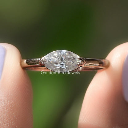 East West Marquise Solitaire Ring