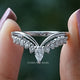 Pear Shaped Moissanite Chevron Wedding Band