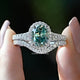 Oval And Round Cut Moissanite Bridal Ring Set