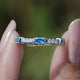 Blue Baguette Gemstone Eternity Band