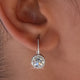 Old European Round Cut Moissanite Dangle Drop Earring