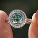 Moissanite Old European Round Cut Halo Bridal Ring