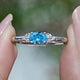 Oval Gemstone Accent Set Engagement Ring