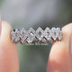 Round Cut Moissanite Interlock Zig Zag Band