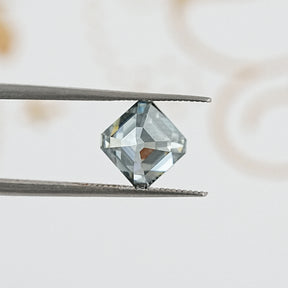 Close up View of Asscher Shape Moissanite Loose Stone for Engagement Jewelry