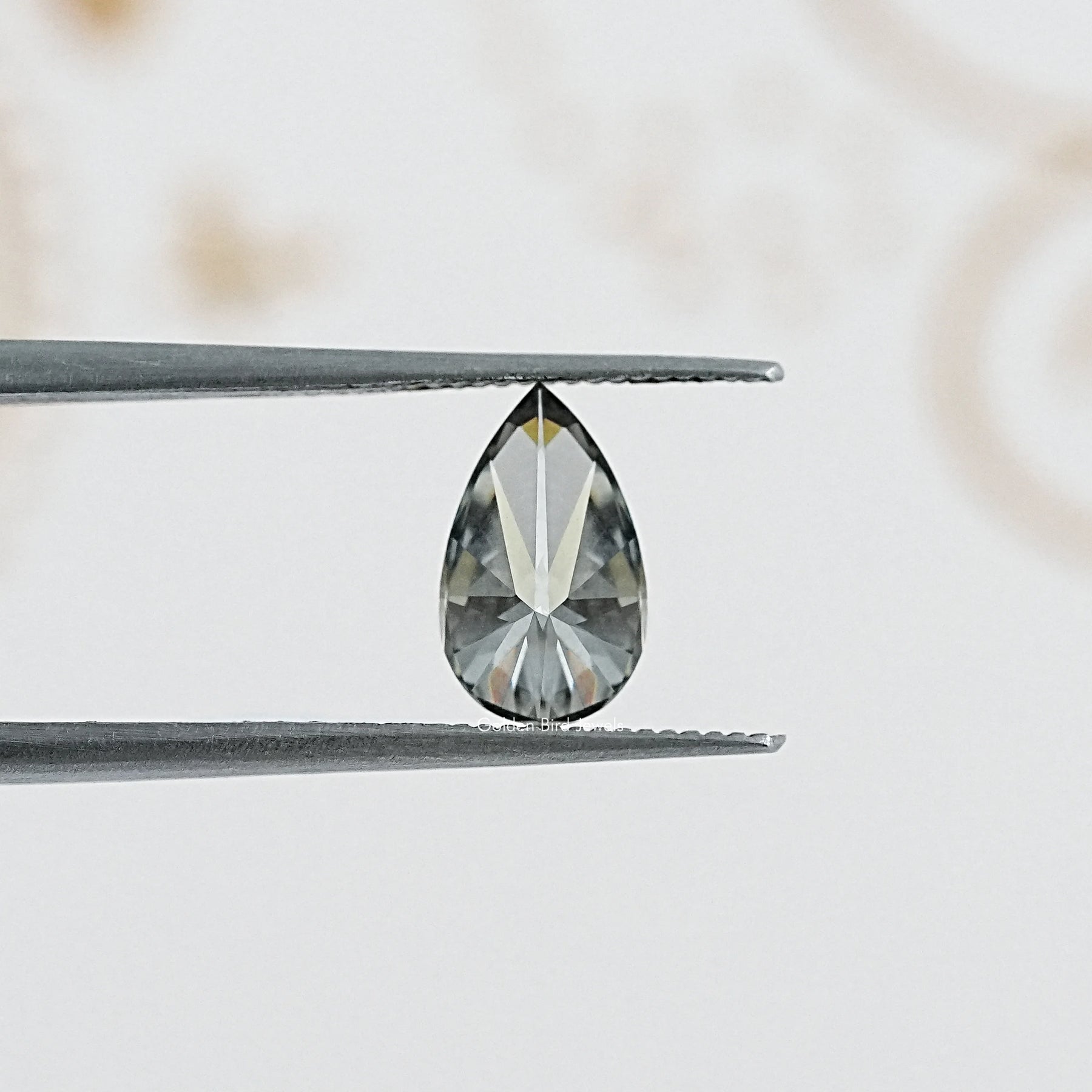 Close up View of Pear Cut Moissanite Loose stone for Engagement Jewelry