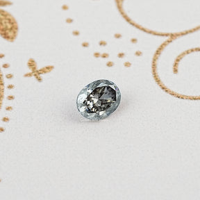 Top View of Gray Oval Cut Moissanite for Jewelry