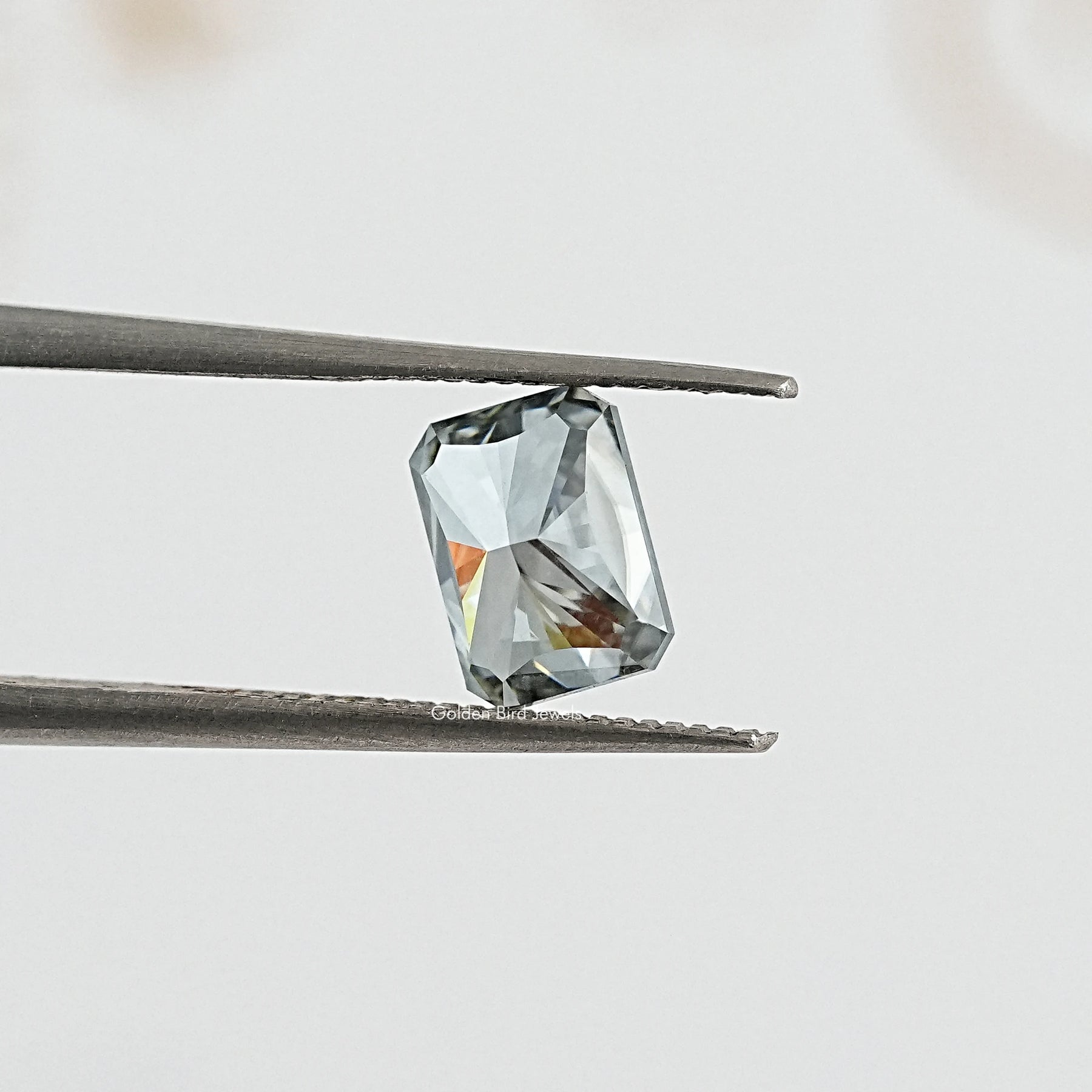 Close up View of Radiant Cut Moissanite for Engagement Jewelry