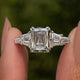 Grey Criss Cut Moissanite Bridge Accent Set Ring