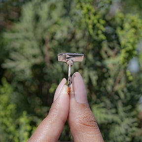 Colorless Kite Cut Moissanite Bezel Set Ring