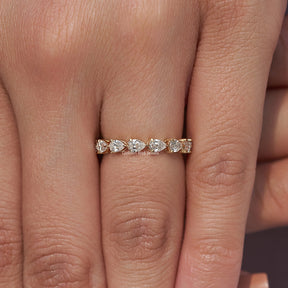 Pear Eternity Band Lab Grown Wedding Band