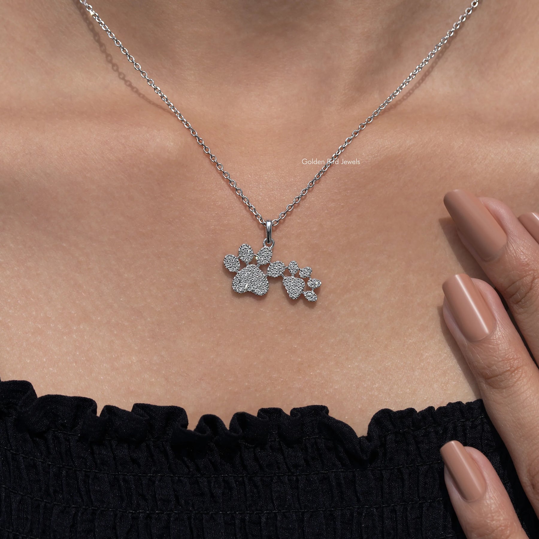 Close up view of Round Shaped Lab Diamond Solitaire Pendant