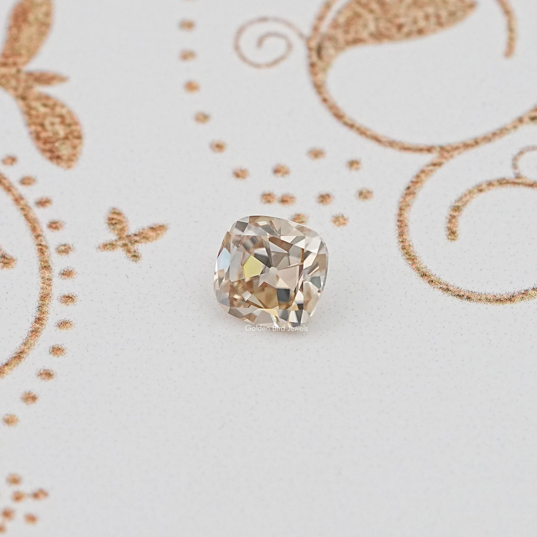Top View of Old Mine Cushion Cut Loose Moissanite Stone