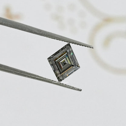 Gray Lozenge Cut Loose Moissanite