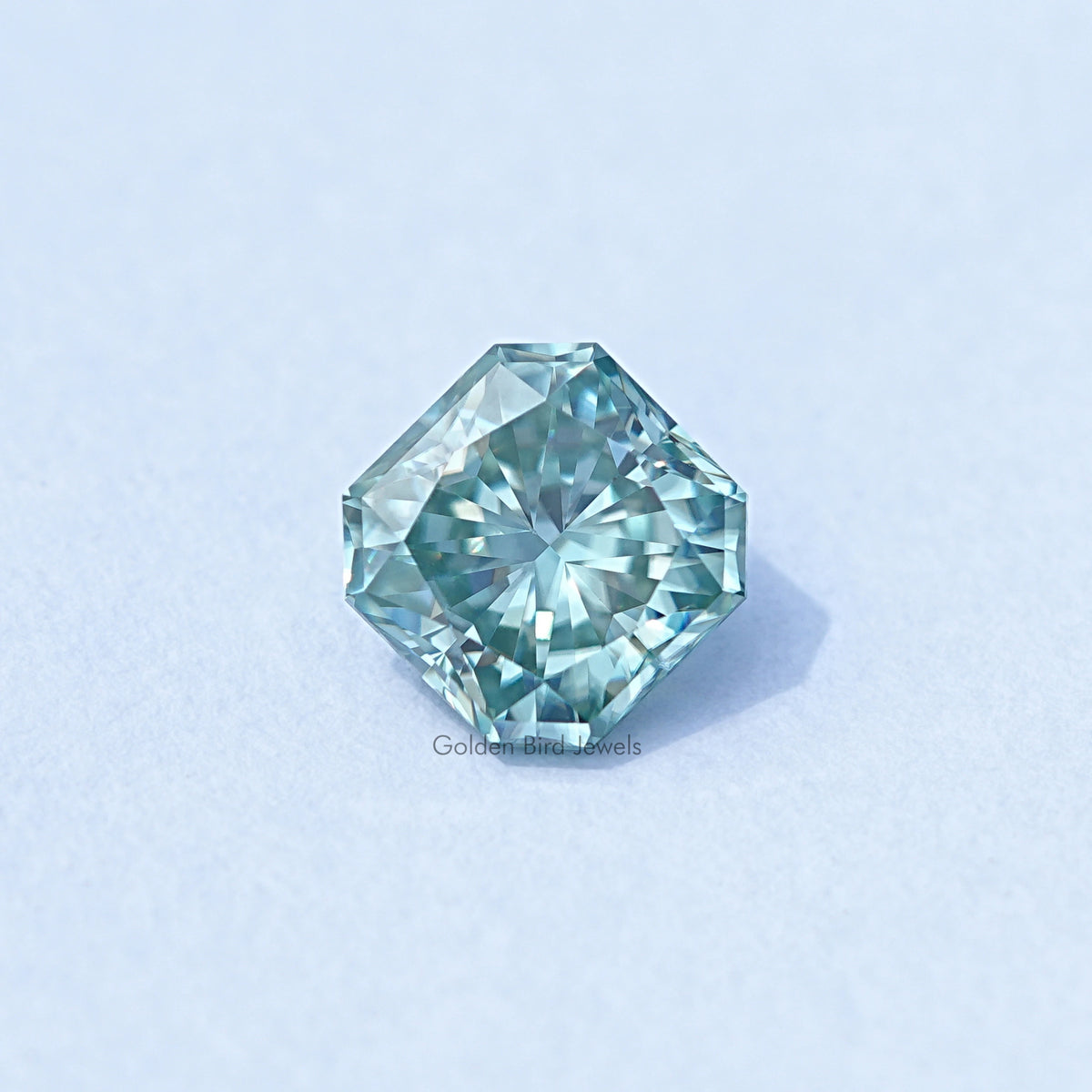 Green Square Radiant Cut Loose Moissanite