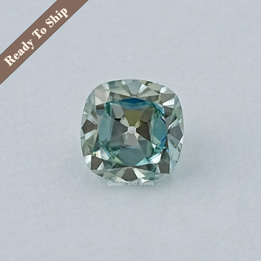 Light Blue Old Mine Cushion Loose Moissanite