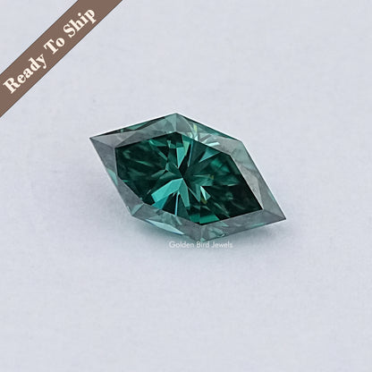 Green Dutch Marquise Moissanite Loose Stone