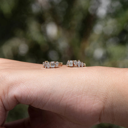 Multi Shaped Lab Diamond Huggie Hoop Earrings