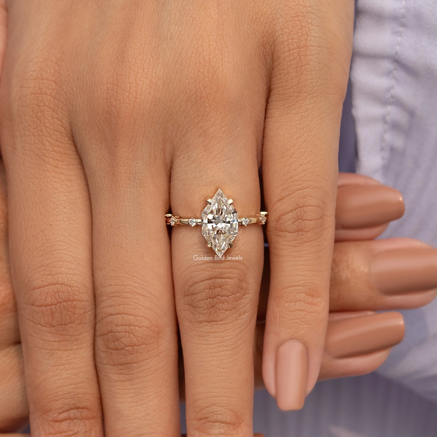 Dutch Marquise Cut Distance Moissanite Ring