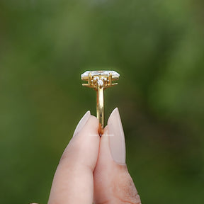 Side view of Marquise Cut Moissanite Accent Stone Ring
