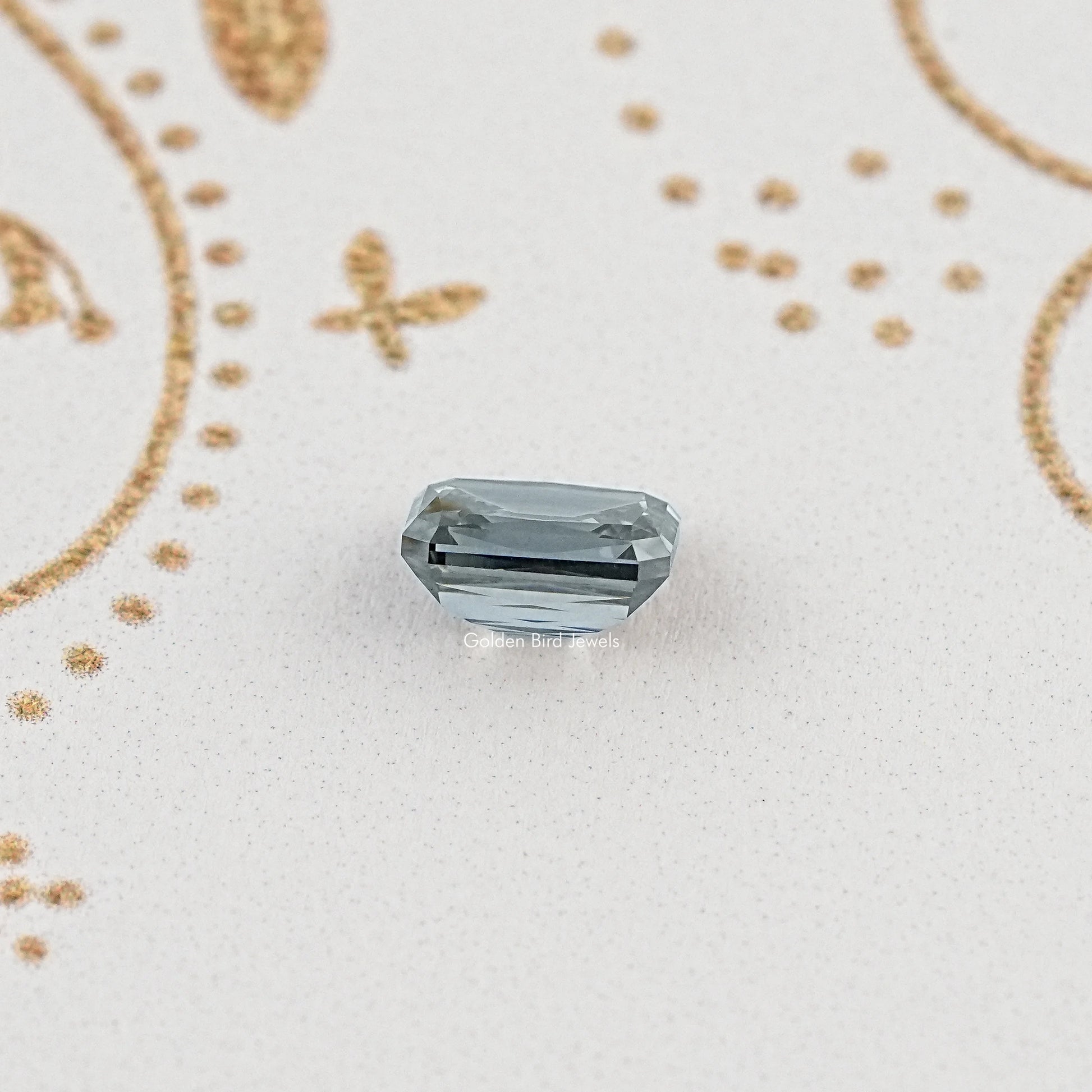 Side View of Gray Criss Shape Moissanite Loose Stone for Custom Rings