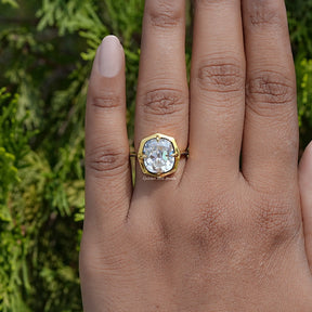 Moissanite Old Mine Cushion Milgrain Engagement Ring