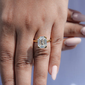 Detailed View Of Old Mine Emerald Cut Ring