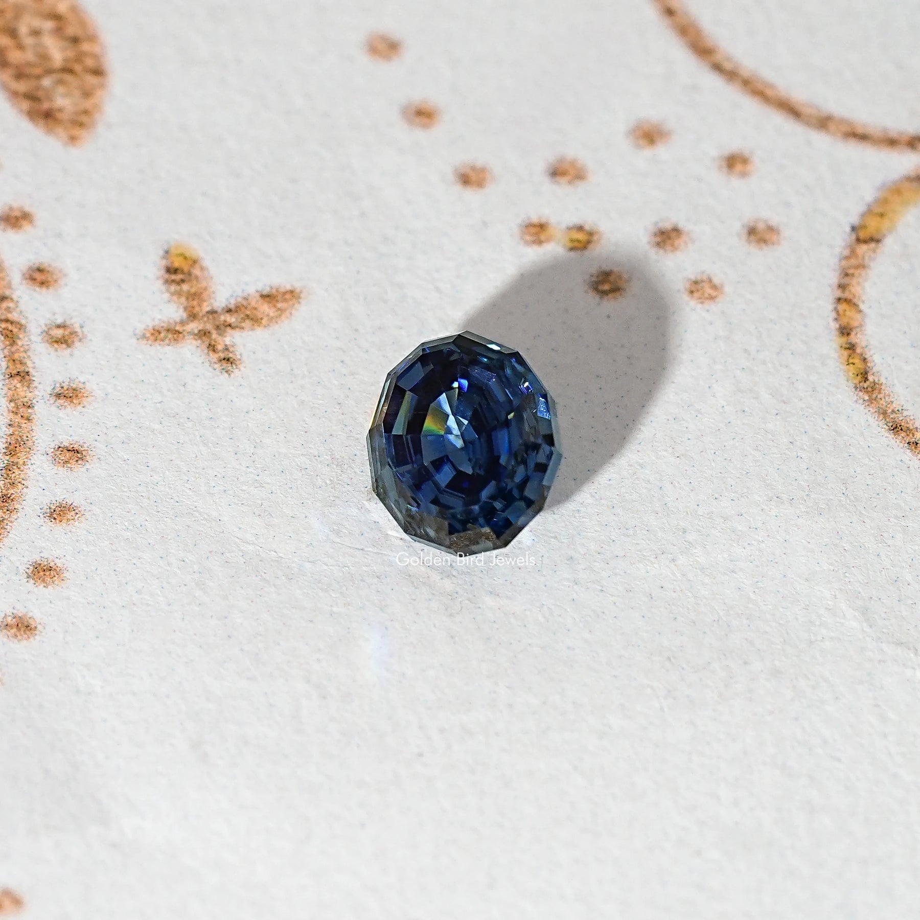 Blue Sapphire Step Cut Oval Loose Moissanite