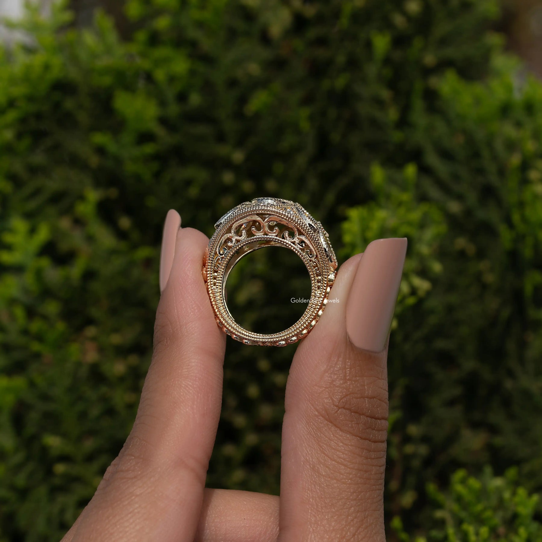Moval Old Mine Cut Vintage Engagement Ring