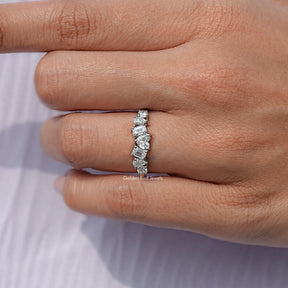 Close View Of Multi Shape Lab Diamond Engagement Ring
