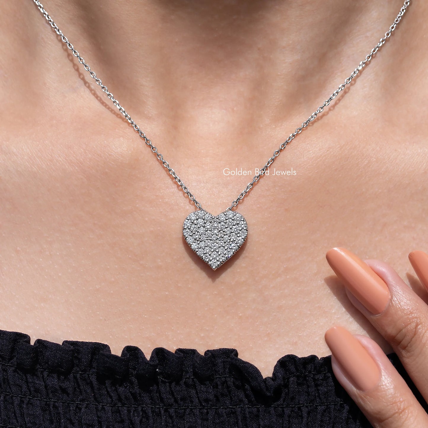 Heart Shape Cluster Diamond Pendant Necklace