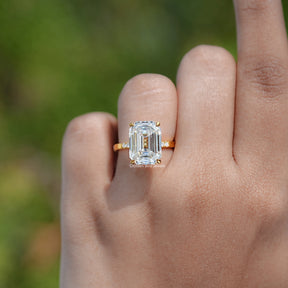 Detailed View Of Old Mine Emerald Cut Ring