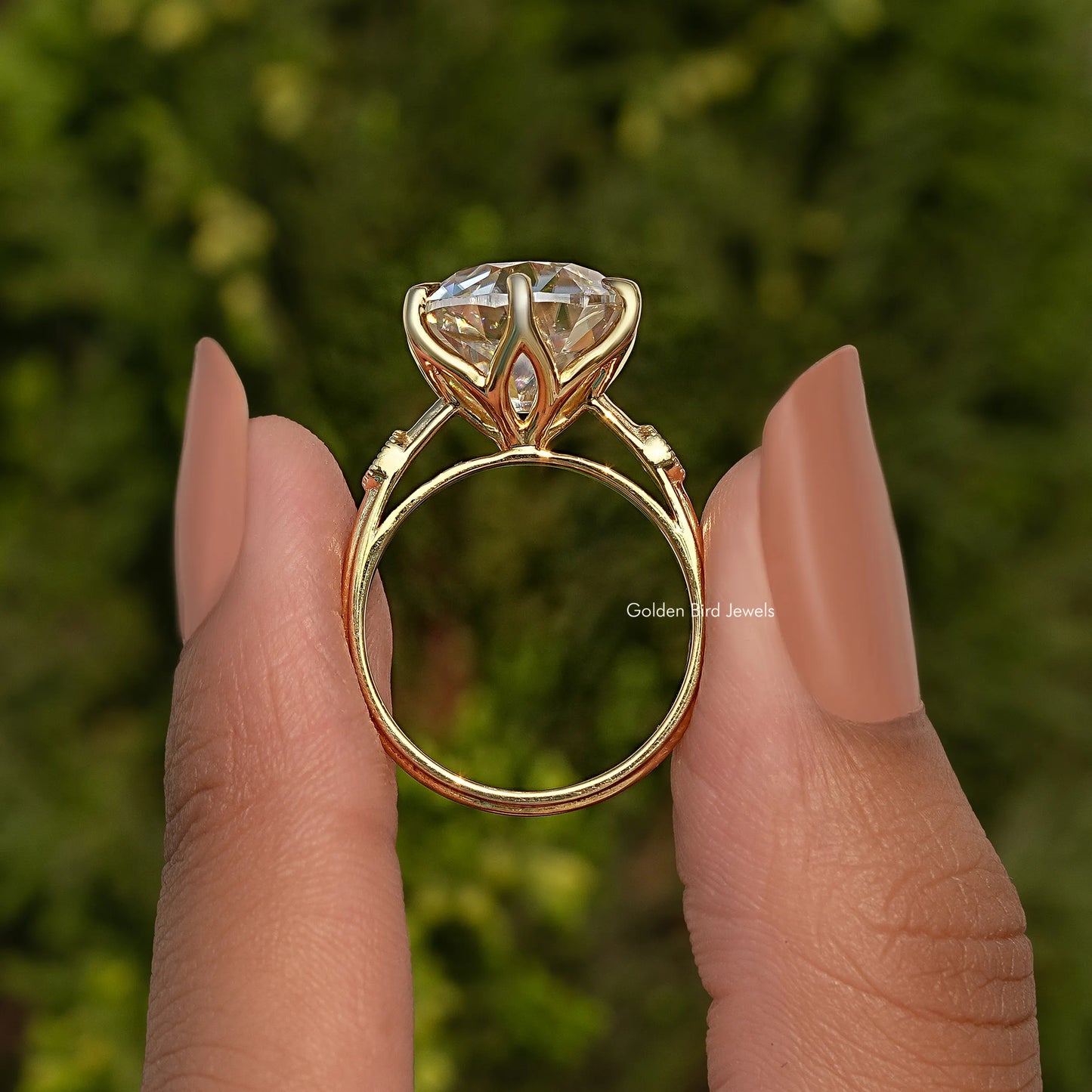 Old European Cut Round Moissanite Engagement Ring